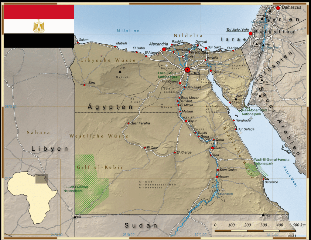 Wo liegt Ägypten karte